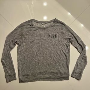 PINK VS grey knit long sleeve shirt